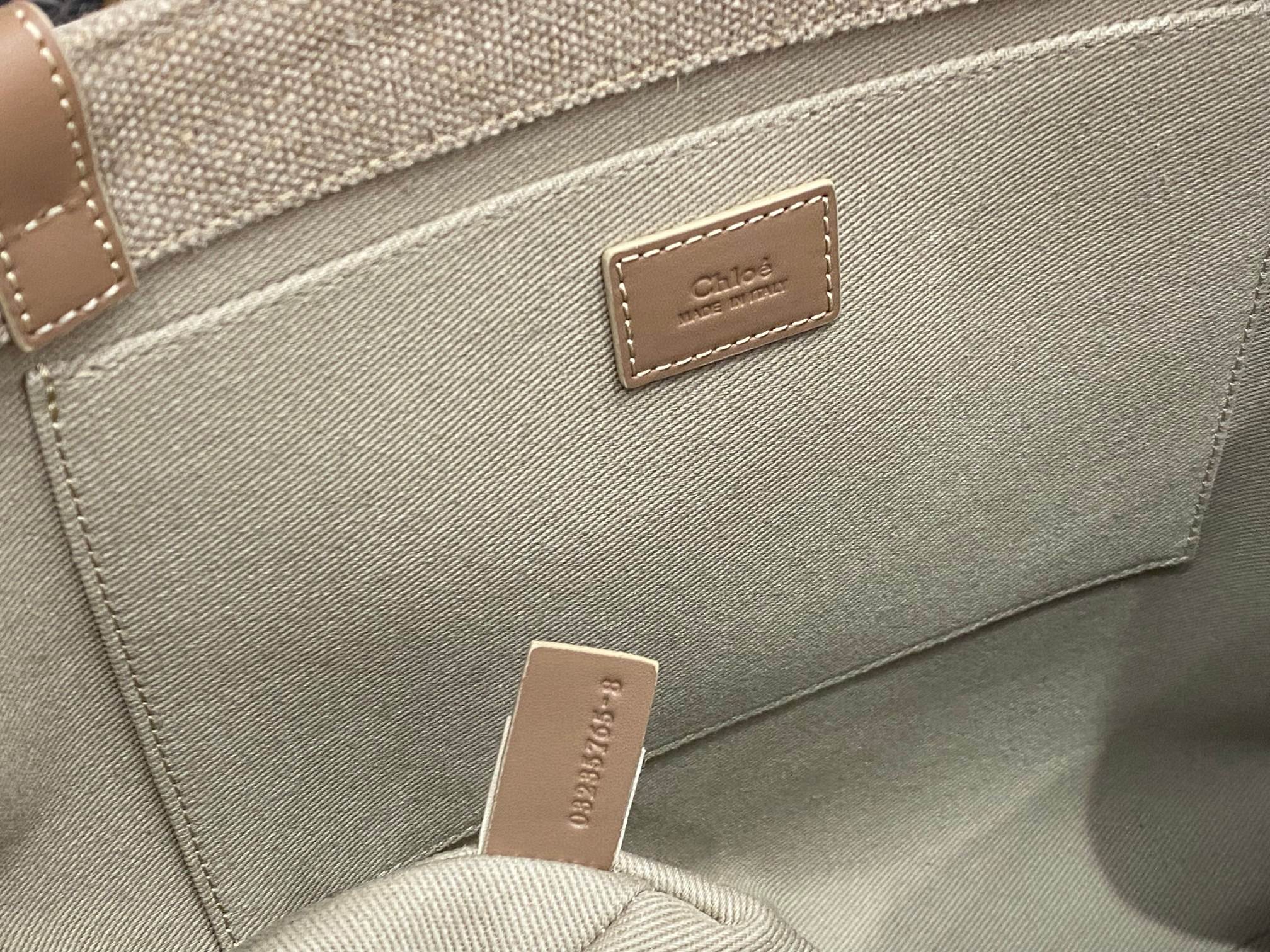 Chloe Large Woody Tote Bag In Linen 